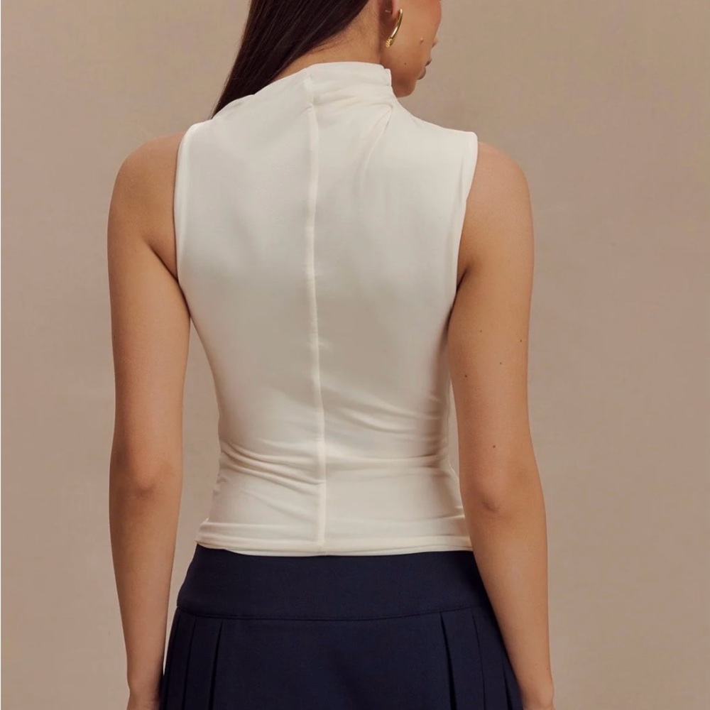 Meshki Cream High Neck Sleeveless Tank - Picture 2 of 3